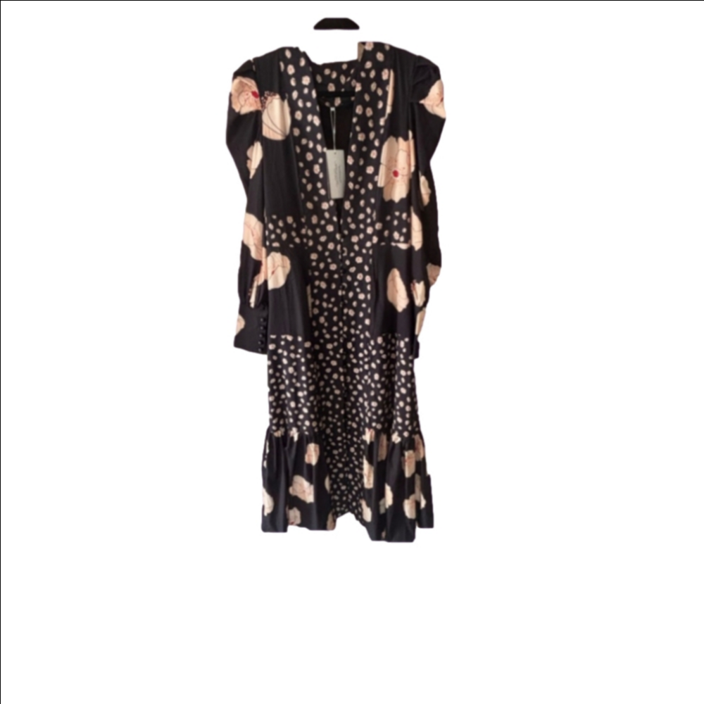 Women's Unbranded Floral Print Midi Dress Size M Black